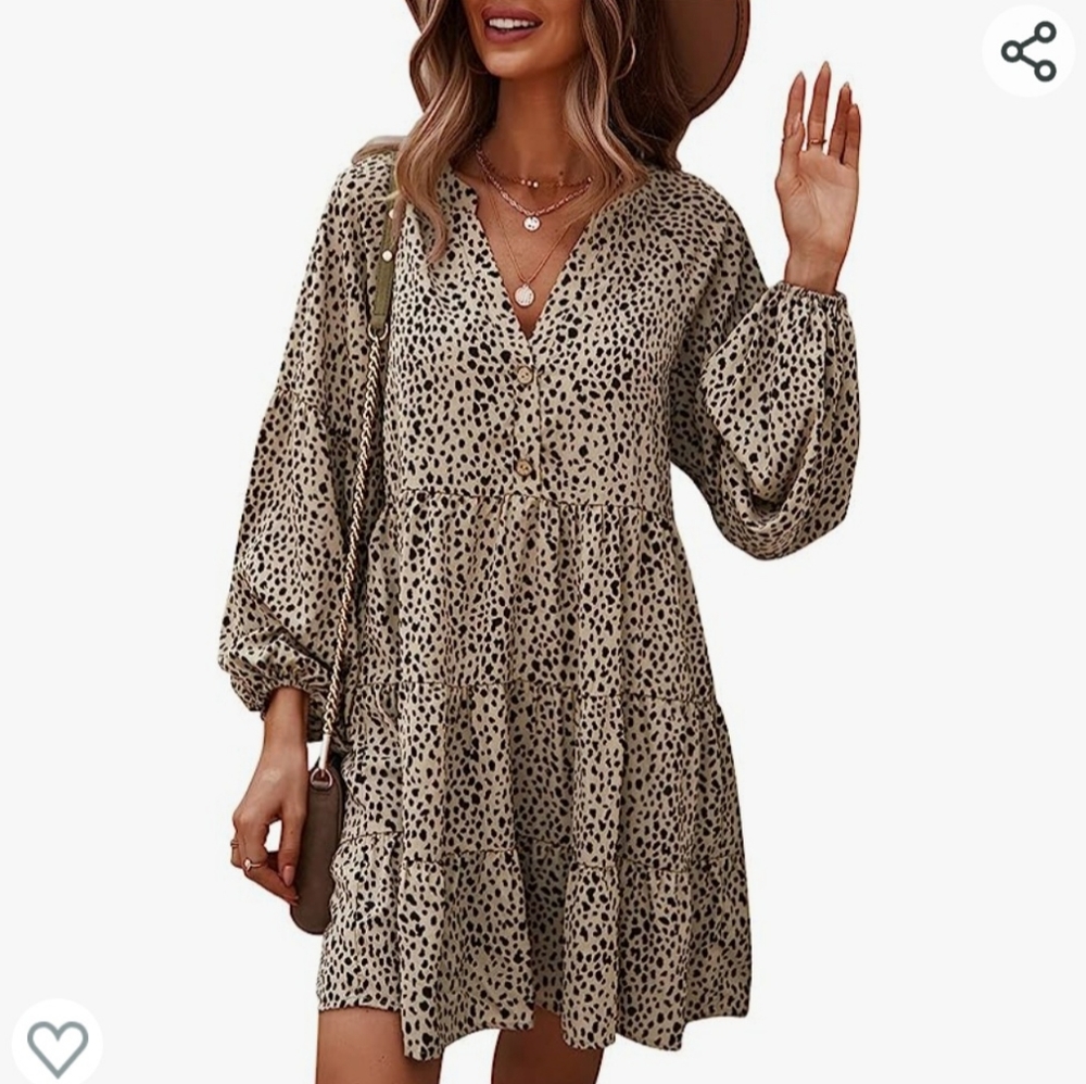 Animal print tunic dress